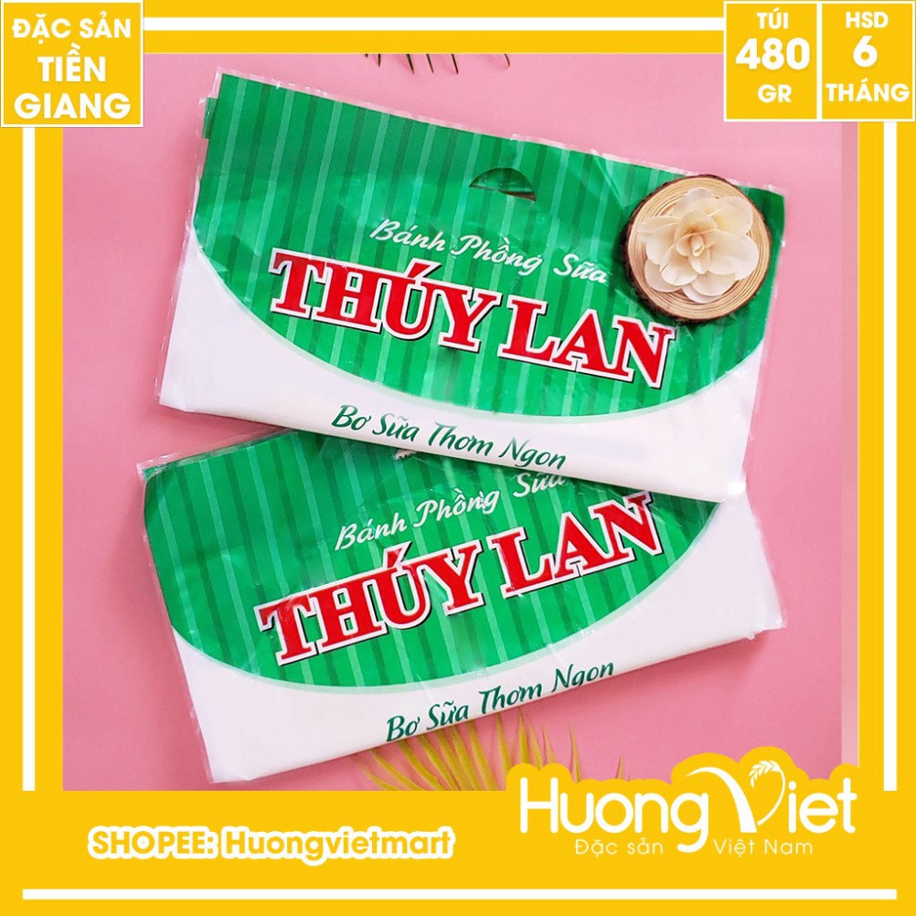 Bánh tráng bơ sữa Thúy Lan 480g túi 10 bánh, bánh phồng sữa miền tây