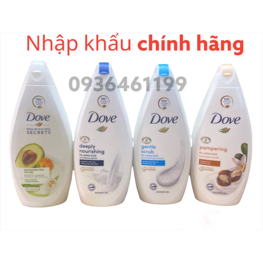 Sữa tắm DOVE Dưỡng Ẩm Mềm Mịn Da 500ml&750ml ĐỨc
