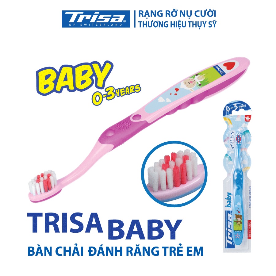 Bàn chải vệ sinh răng miệng cho bé TRISA Baby Extra Soft (0 - 6 tuổi) - giao màu ngẫu nhiên