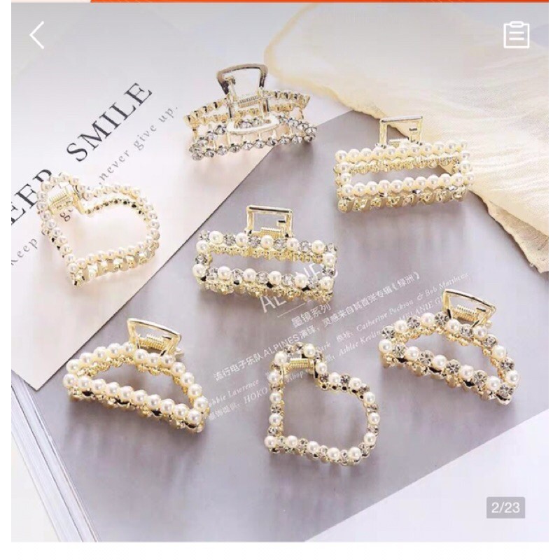 Kẹp tóc càng cua mix hạt Ulzzang Quảng Châu xinh xắn