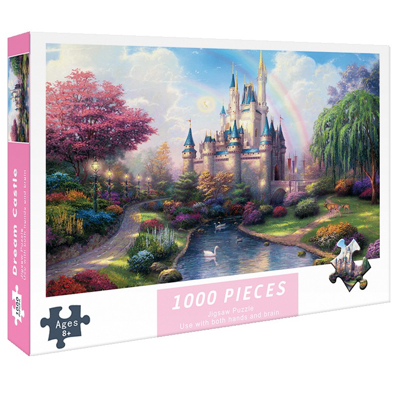 Bộ Tranh Ghép Xếp Hình 1000 Pcs Jigsaw Puzzle Lâu Đài Tưởng Tượng Bản Cao Cấp