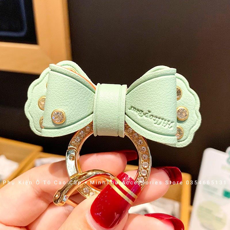 Móc Khóa Charm đính đá cao cấp, viền chỉ màu sang trọng