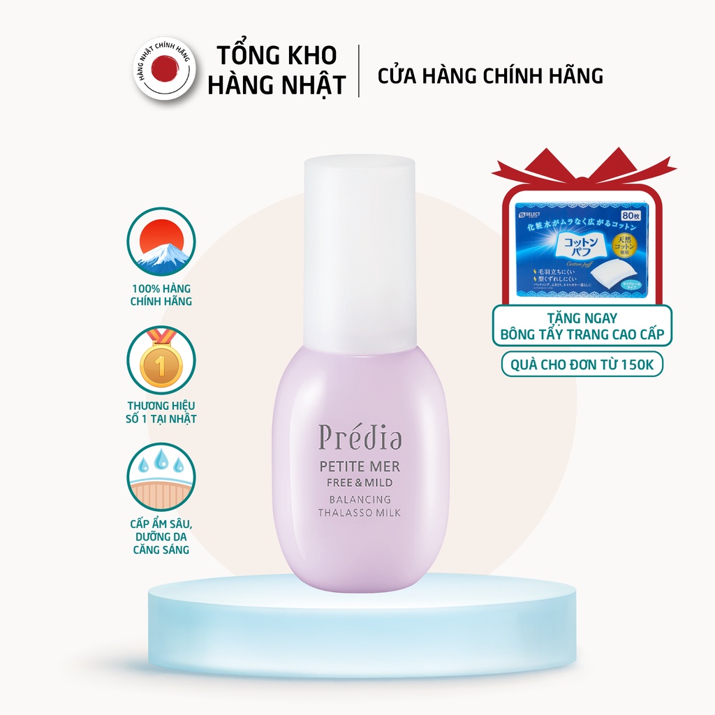 Sữa Dưỡng Ẩm Predia Petite Mer Free &amp; Mild Balancing Thalasso Milk (100ml) Chính Hãng