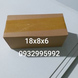 hộp carton size 18x8x6 ( 150 hộp giấy mặt trong trắng ngoài nâu )