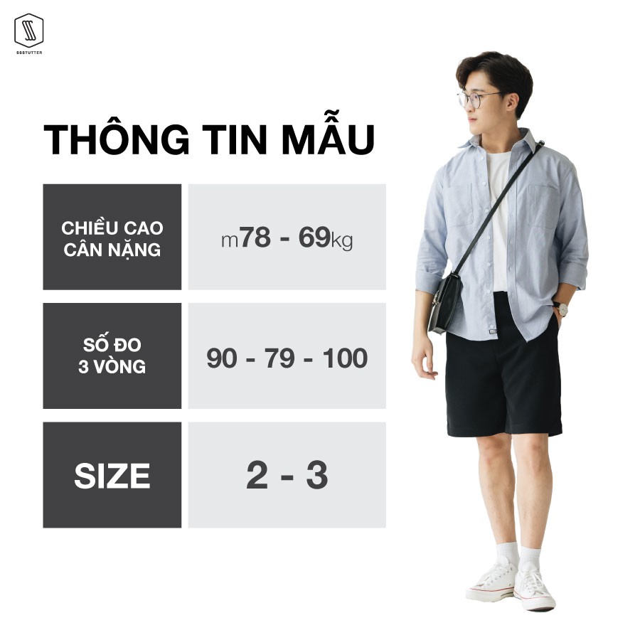 Áo sơ mi nam dài tay thiết kế cổ đức 2 túi ngực SSSTUTTER vải Cotton cao cấp thấm hút mồ hôi 5 màu Oval Shirt | BigBuy360 - bigbuy360.vn
