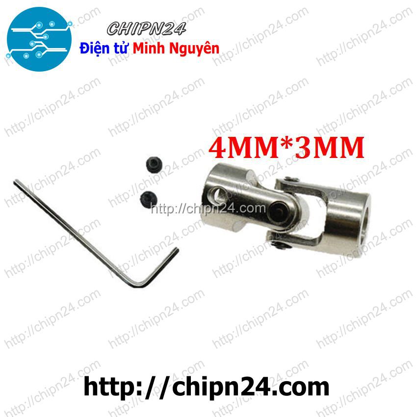 [1 CÁI] Khớp cardan 3mm-4mm (tặng Cây Mở Lục Giác M3)