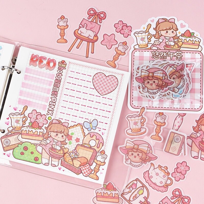 Set 40 sticker mochi hạt hình dễ thương Bistore BS003
