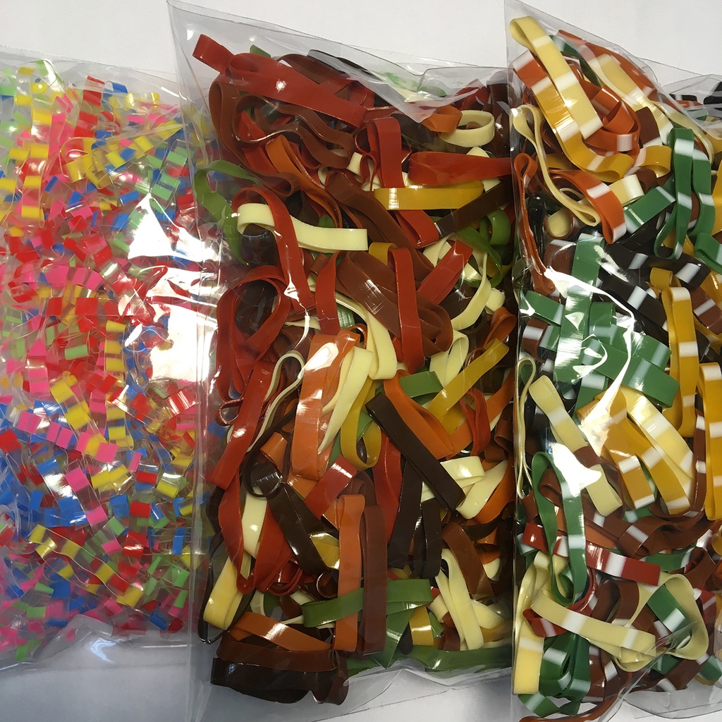 Thun thái cột tóc, chun buộc tóc, màu đen trong, giá sỉ 500g 1kg size lốn