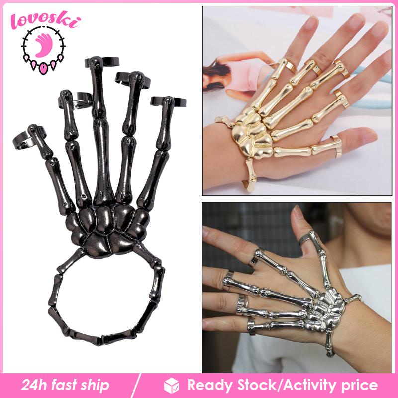 Vòng Đeo Tay Kèm Nhẫn Hình Bộ Xương Độc Đáo