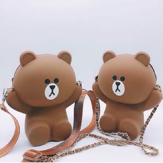 Túi Đeo Chéo Gấu Brown