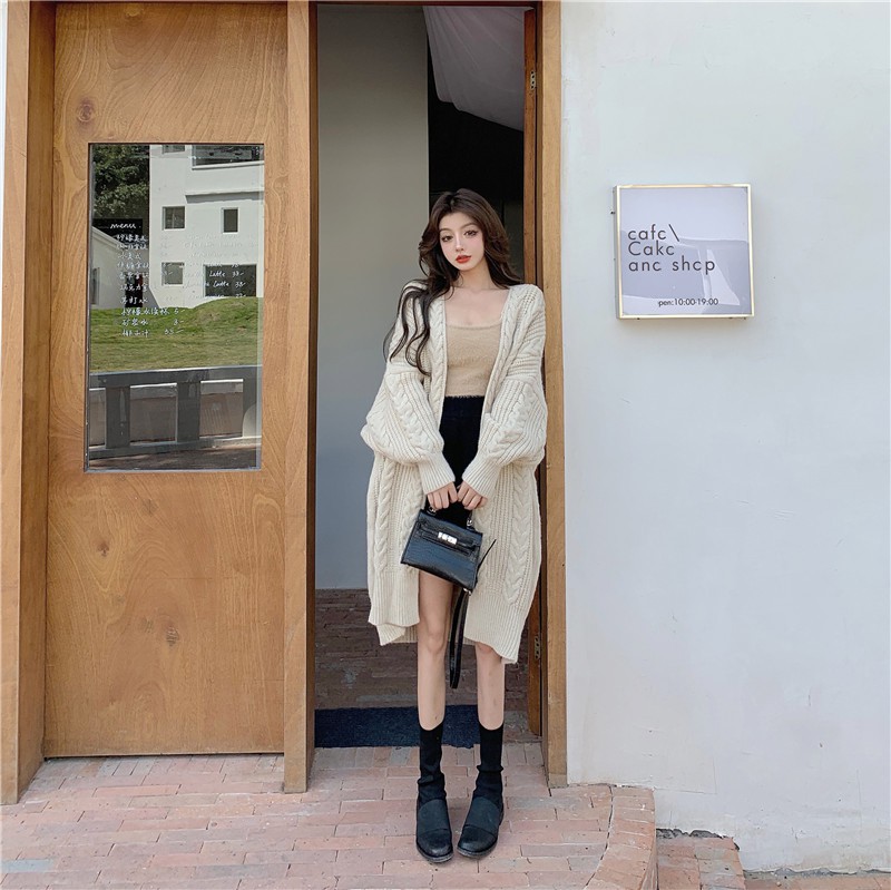[Có sẵn] Áo khoác cadigan len vặn thừng dáng dài rộng cá tính ulzzang A011 | BigBuy360 - bigbuy360.vn