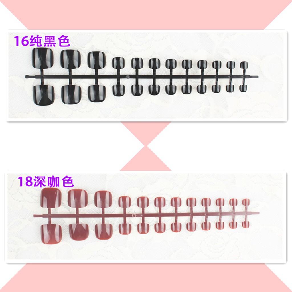 Set 24 móng chân giả nhiều màu đơn giản thời trang cho nữ