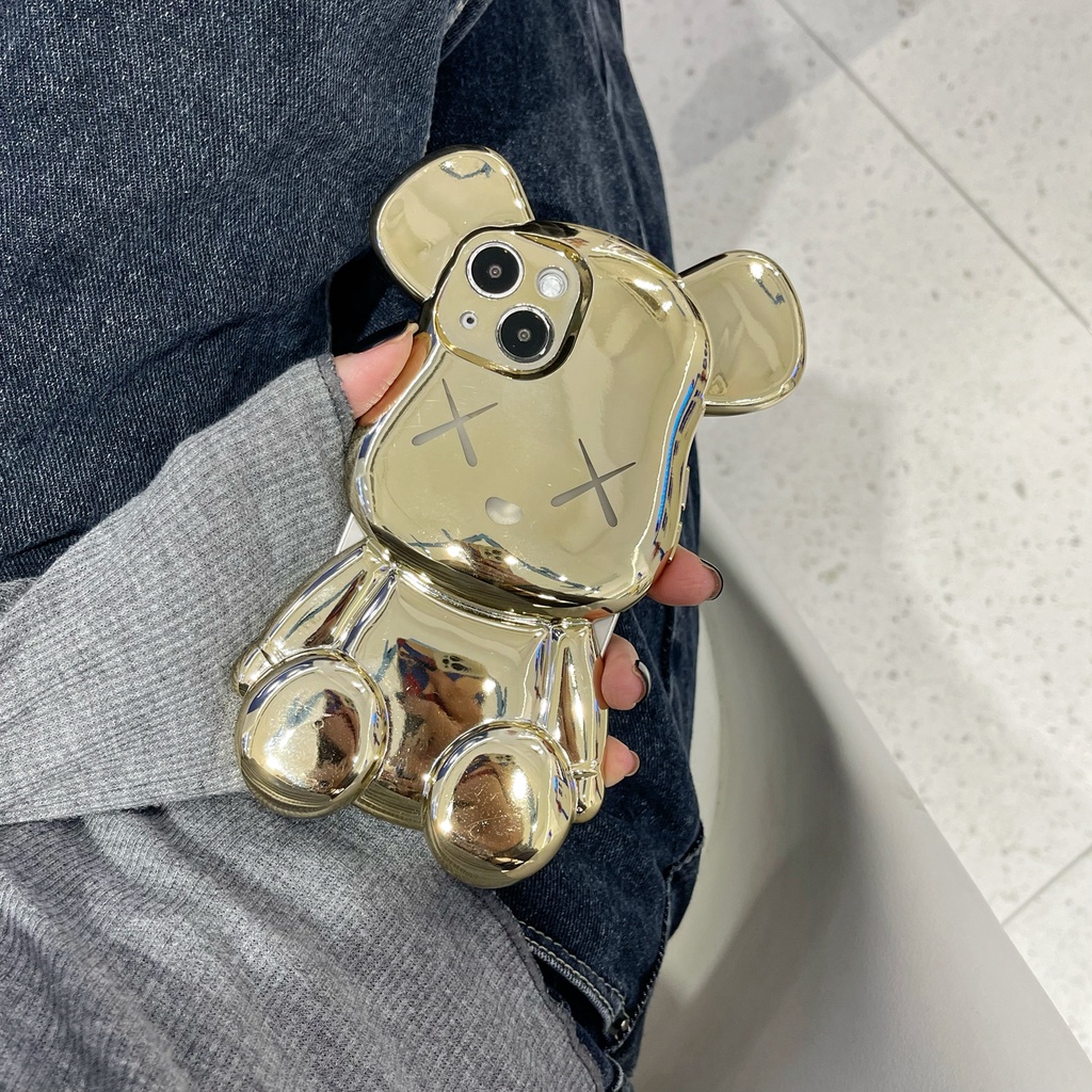 Ốp Điện Thoại tpu Mạ Điện Hình Gấu Cho iphone x/xs max 11 proamx 12 proamx 13 proamx