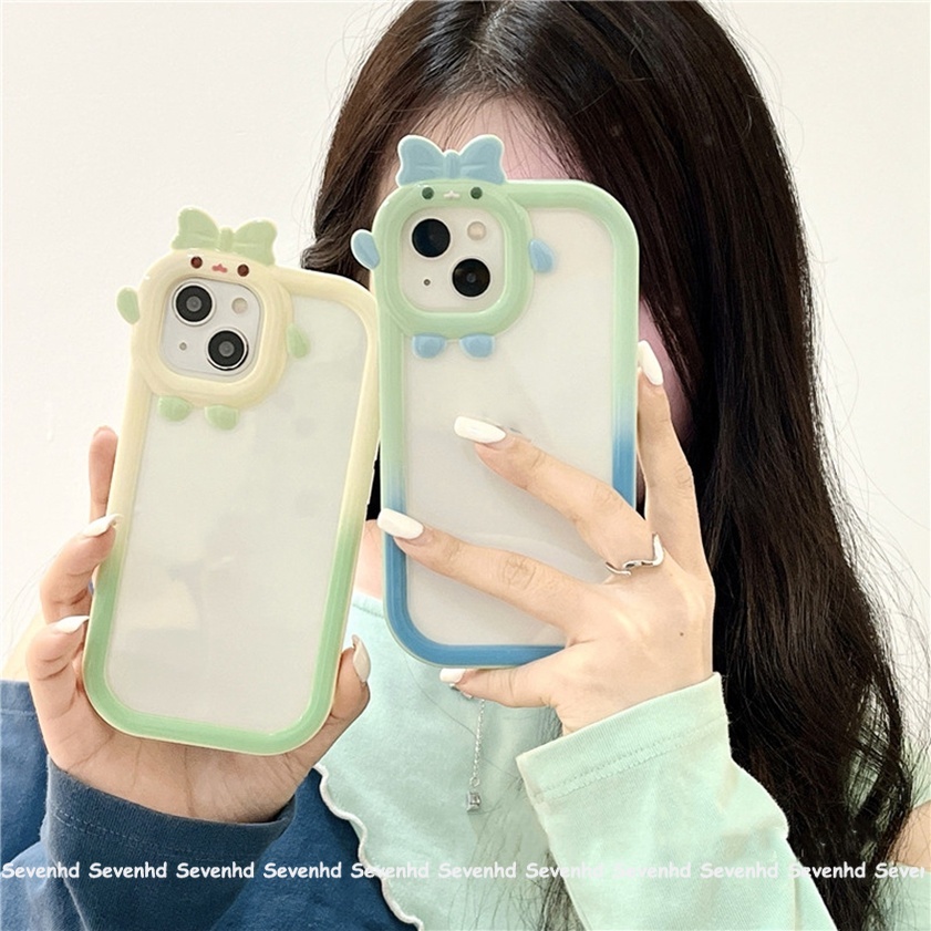 Ốp Điện Thoại Dẻo Trong Suốt Màu Gradient Họa Tiết Quái Vật Nhỏ Cho iPhone 14 13 12 11 Pro Max Xs Max Xr X 7 8 6 6s Plus