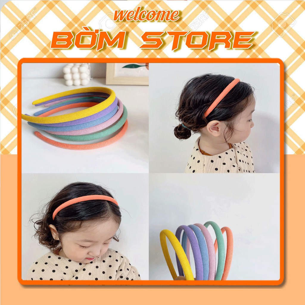 Băng đô cài tóc trơn tông màu macaron cho bé gái - Mã CT001 Bờm Store