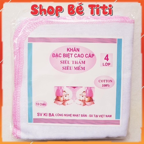 Khăn Sữa KiBa Siêu Mềm 2 Lớp 3 Lớp 4 Lớp