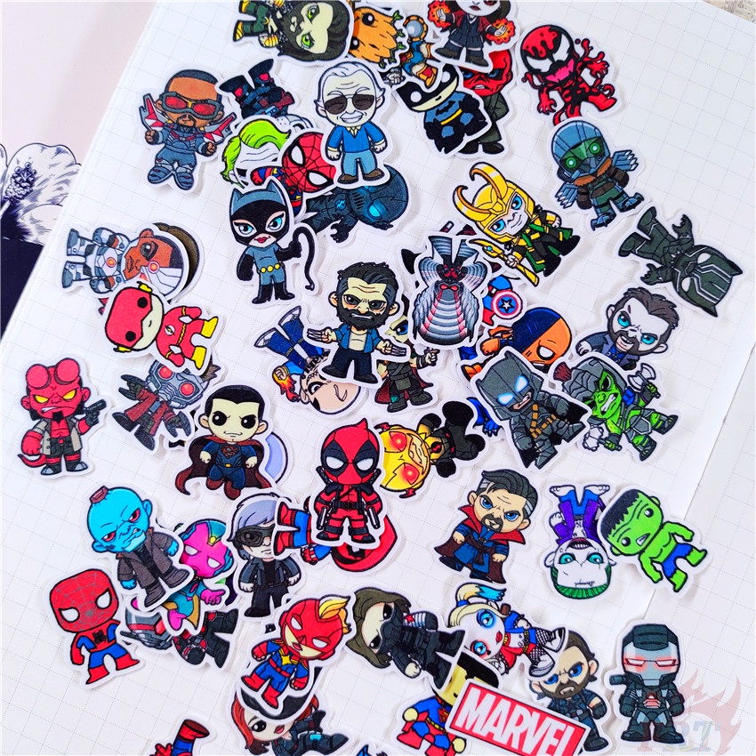 ★★★ Q Marvel &amp; DC Superhero Q-1 Mini Diary Manual Stickers ★★★ 60Pcs/Set DIY Fashion Scrapbooks Album Decor Decals Stickers