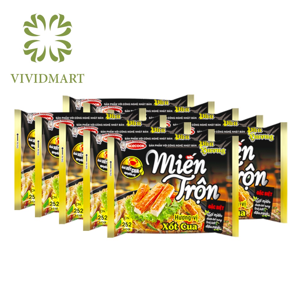 MIẾN TRỘN ĂN LIỀN PHÚ HƯƠNG 2 VỊ: BÒ CHUA NGỌT VÀ XỐT CUA  – GÓI 71g – ACECOOK