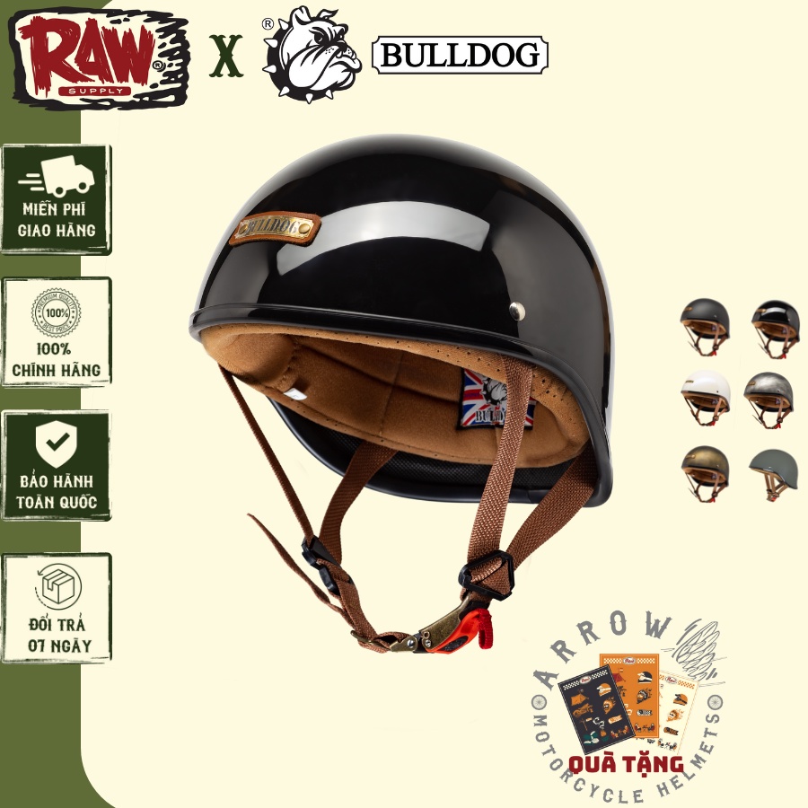 Mũ bảo hiểm 1/2 Bulldog Gangz dành cho người đi xe máy Arrow