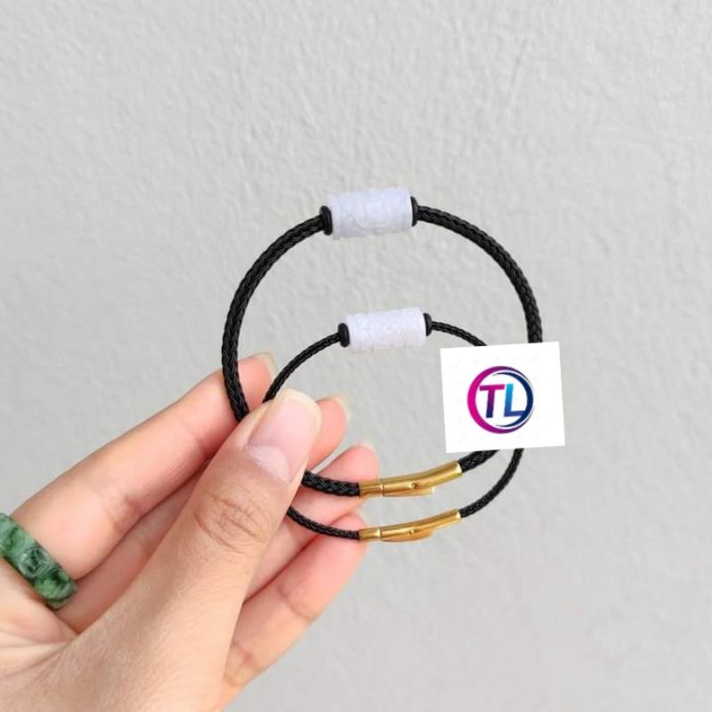 Vòng tay lu thống đầu xuôi đuôi lọt khoá bấm inox dây cước không thấm nước may mắn tài lộc