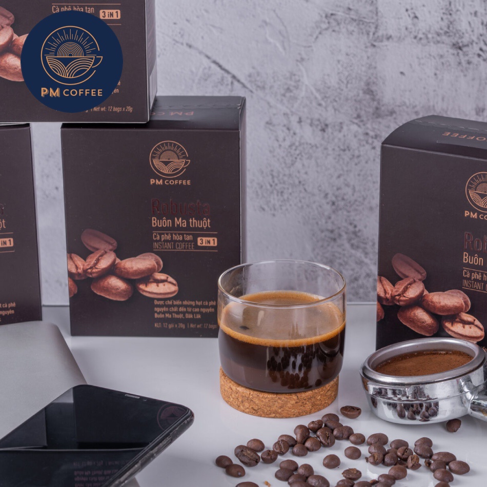 Cà phê sữa đá hòa tan Phúc Minh PM Coffee 3 trong 1