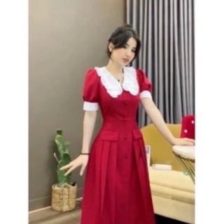 (SHOP TÁO ĐỎ BIGSIZE 50kg đến 90kg ) đầm xoè cổ bèo đi tiệc