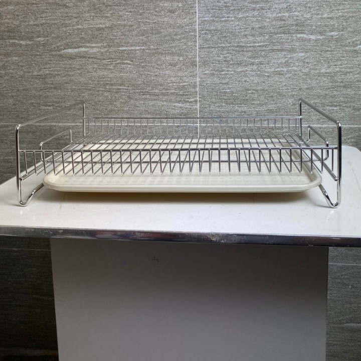 Kệ úp chén bát đa năng đựng hoa quả có khay hứng nước chất liệu inox 304