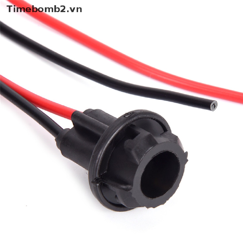 Bộ 1 Giá Đỡ Bóng Đèn T10 W5W Bằng Cao Su Mềm Cho Xe Hơi /