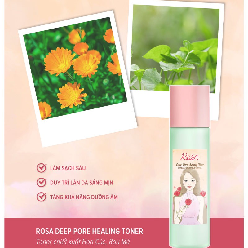 Nước Hoa Hồng Làm Sạch Sâu & Dịu Da Seoulrose Rosa Deep Pore Healing Toner 120ml