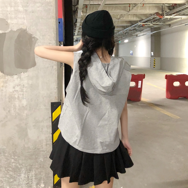 Áo hoodie SUXI sát nách phong cách thể thao năng động cho nữ