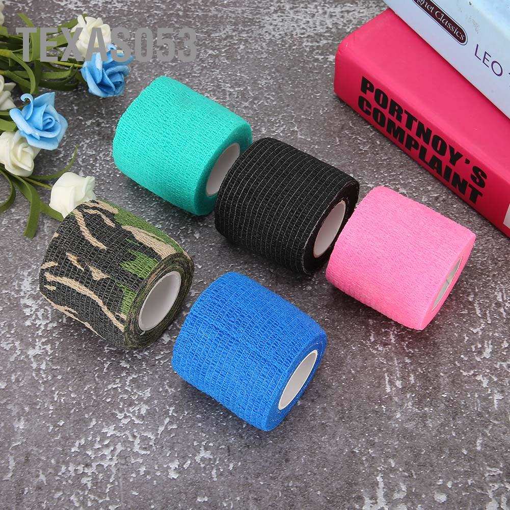 💕Hàng Sẵn 5pcs Băng dính không dệt có hình đàn hồi quấn ống tay cầm nắm máy xăm thể thao Băng quấn tay cầm Bao bọc Cung cấp dùng một lần Hình xăm tự dính