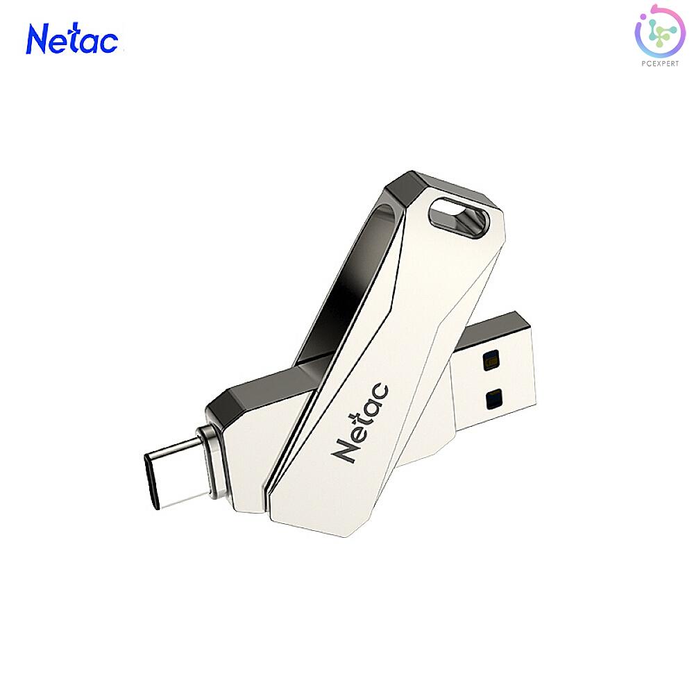 Netac U782C 64GB Type-C + USB Double Interface Flash Drive Plug &amp; Play Mobile Phone Memory Expansion U Disk Silver