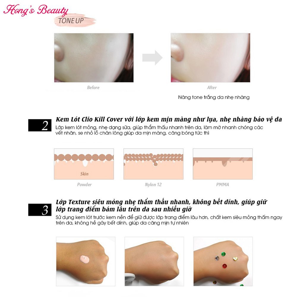 Kem lót Clio Kill Cover Highest Wear Primer nâng tone, bảo vệ da - HONGS BEAUTY | BigBuy360 - bigbuy360.vn