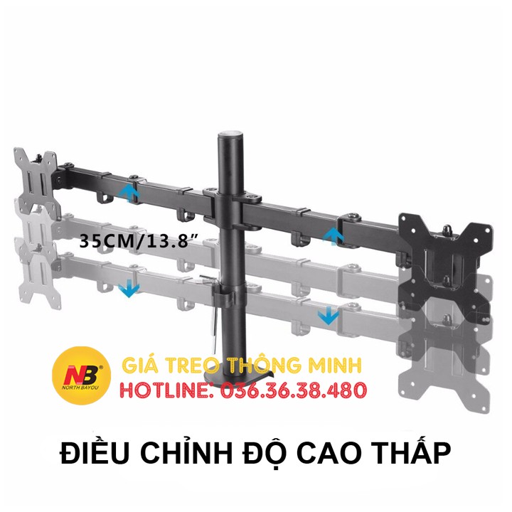 Giá Treo 2 Màn Hình M052 / MS02 17 - 27 Inch - GiáTreo Hai Màn Hình Kẹp Thành Bàn [ Rẻ Hơn NB F160 - NB H180 ]