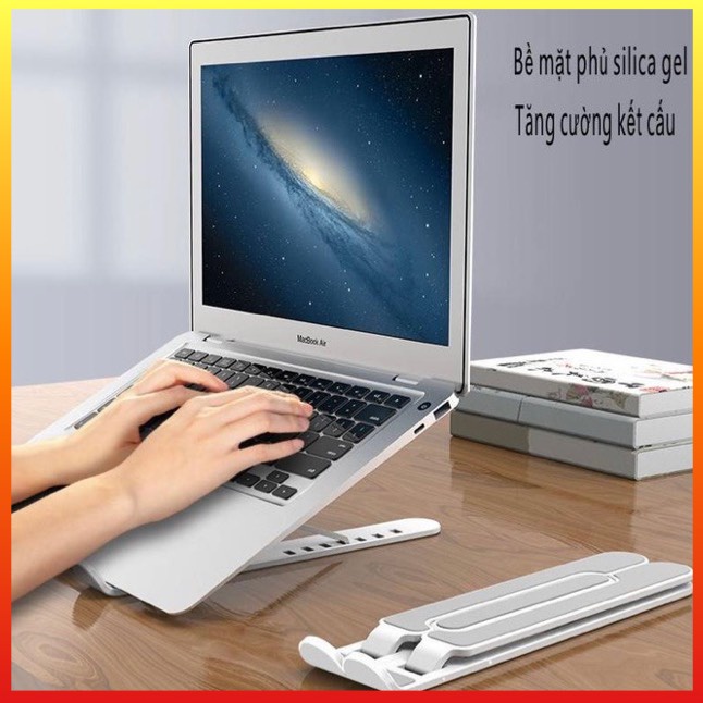 Giá đỡ laptop,giá đỡ nhôm siêu chắc,đa năng,có thể gập ra vào,chỉnh lên xuống theo ý thích,chịu được lực rất tốt,ổn đinh