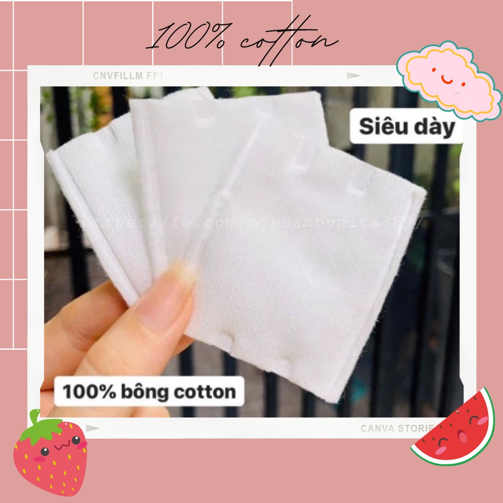 Bông tẩy trang Bí Non 100% bông tự nhiên mềm mịn