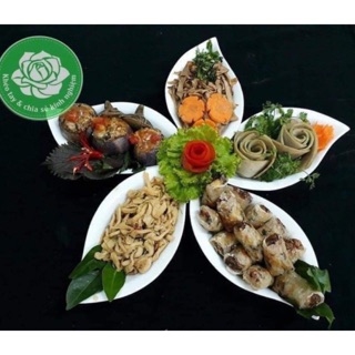 Combo 5 đĩa lá đựng đồ ăn đẹp mắt, sang chảnh có trắng, xanh , đen