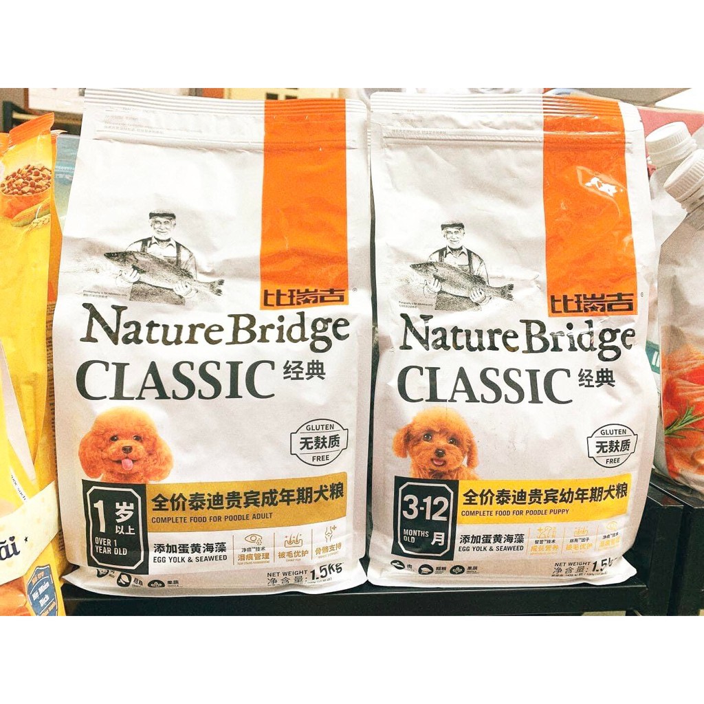 Thức ăn hạt Nature Bridge Classic 1,5 kg dành riêng cho chó Poodle