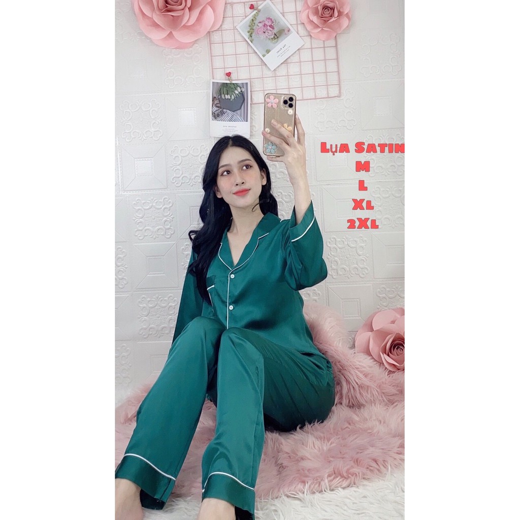 HOT - HOT - HOT - HÀNG MỚI VỀ PIJAMA LỤA SATIN CAO CẤP DÀI VIỀN TRẮNG ĐƯỢC ƯA CHUỘNG NHẤT 2020 | BigBuy360 - bigbuy360.vn