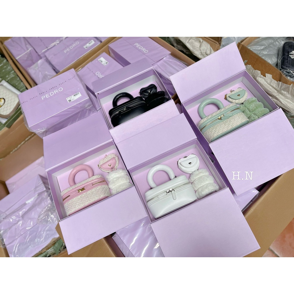 Túi xách nữ set Pe cốp kèm 2 charm ví kèm hộp mới nhất
