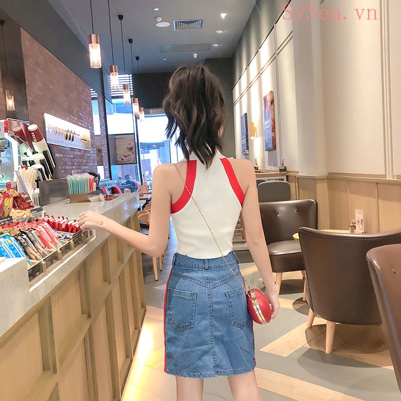 Áo Dây Đeo Cổ Cộc Tay Hở Eo Quyến Rũ Thời Trang Cho Nữ