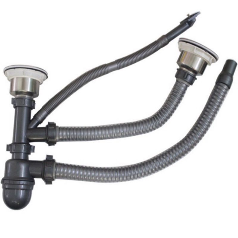 Bộ xi phông, ống xả chậu rửa bát 2 ngăn- loại 11cm