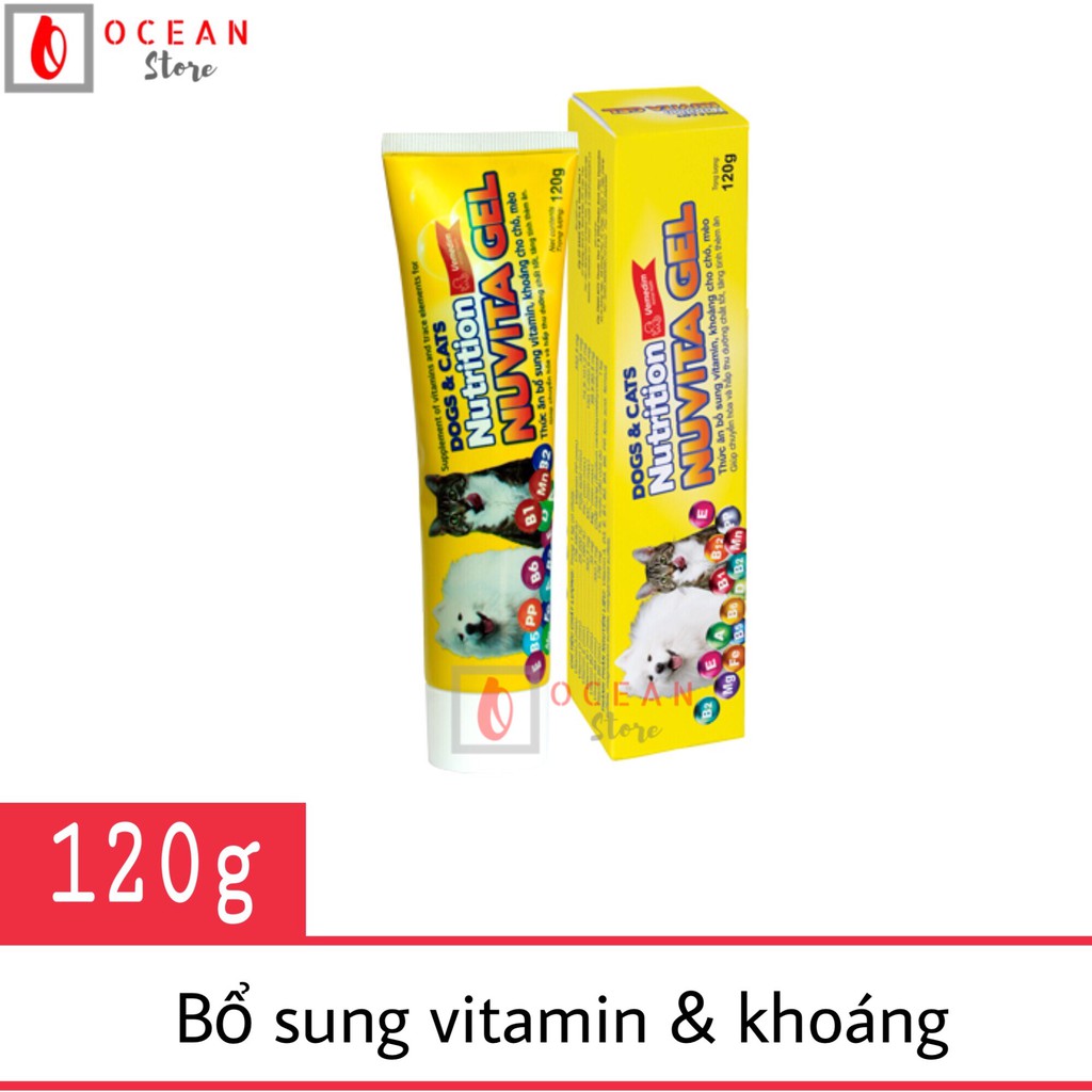 Thức ăn gel bổ sung vitamin, khoáng cho chó, mèo - Nuvita Gel 120g