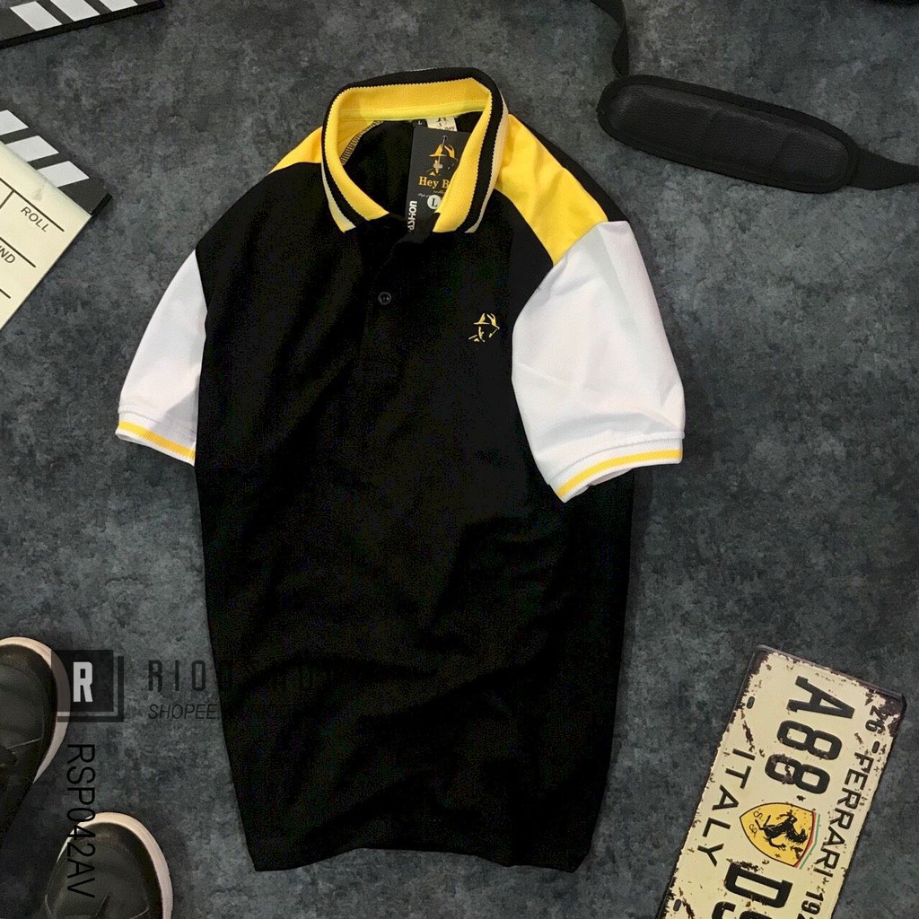 Áo thun nam có cổ Heyboy phối màu cực đẹp RSP042AV - áo phông nam polo đẹp Riooshop | BigBuy360 - bigbuy360.vn