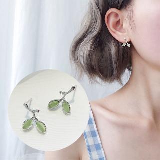 [Mã FASHIONCB264 giảm 10K đơn bất kỳ] Bông tai hình lá cây màu bạc thời trang cho nữ