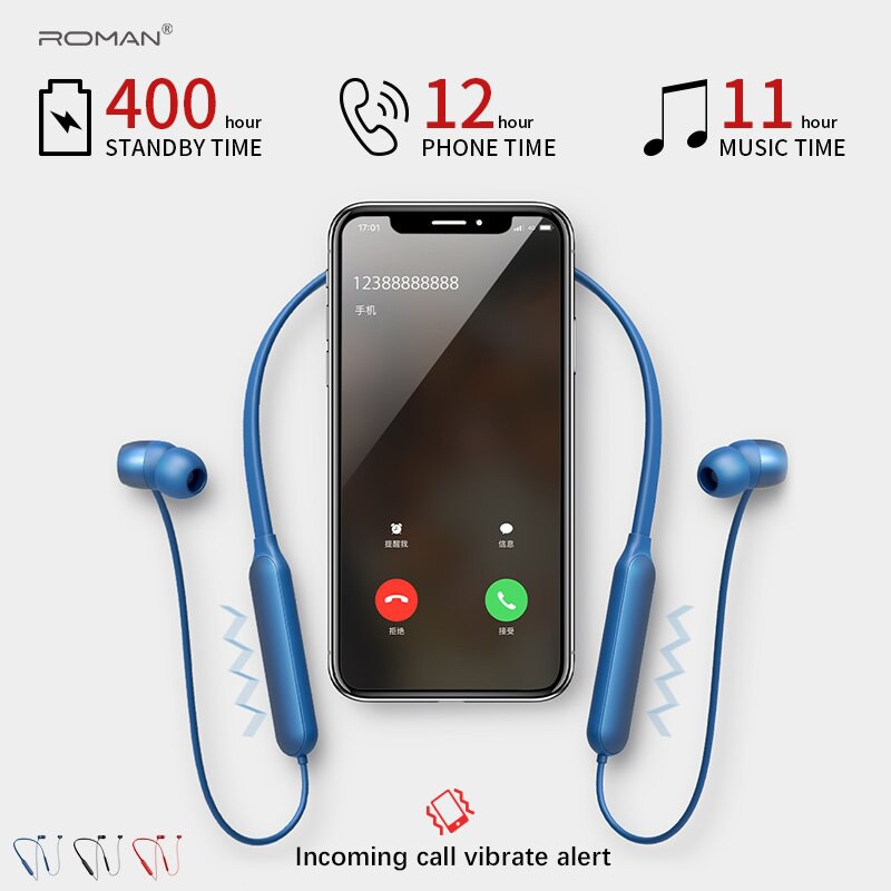 Tai nghe bluetooth V4.1 thể thao Roman Z702 Chính Hãng