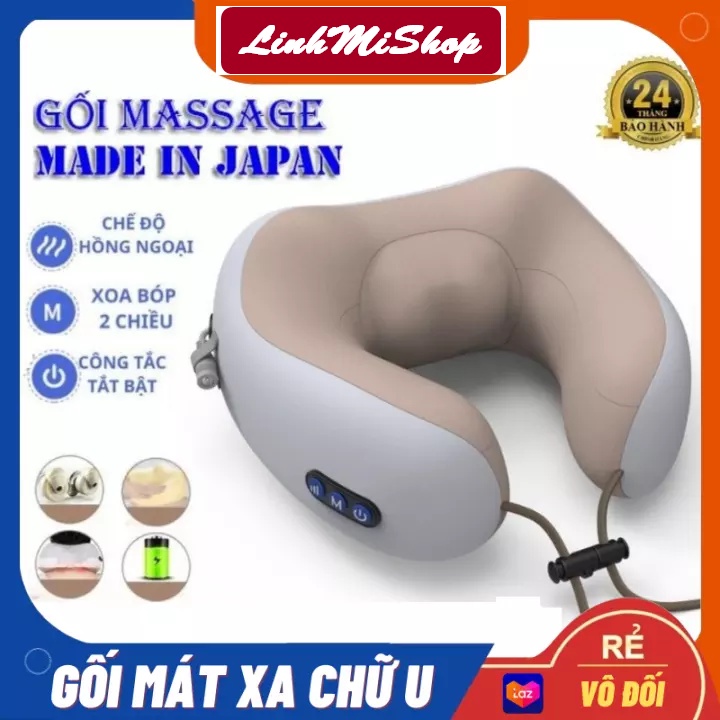 Gối Massage Cổ Vai Gáy Hồng Ngoại  Vùng Cổ, Giảm Đau Vai Gáy Hiệu Quả - Gối Massage Trị Liệu Kiêm Gối Ngủ Tiện Lợi