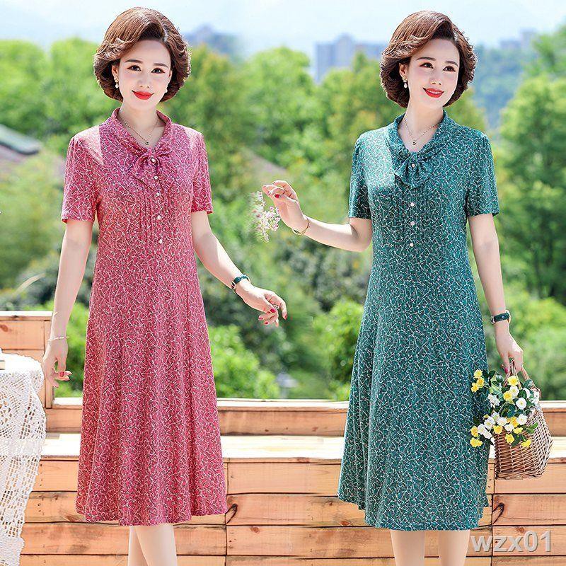 Áo dài cho người trung niên và cao tuổi, váy hè, váy dài trung niên cao cấp cho người trung niên 40 đến 50 tuổi