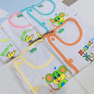 Áo Sơ Sinh Bosini Tay Ngắn Áo Tay Ngắn Cài Lệch Nhiều Size