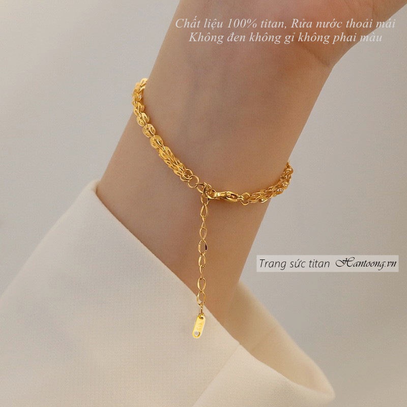 Lắc tay titan nữ không gỉ kiểu dáng đuôi phụng thiết kế thời trang sang trọng